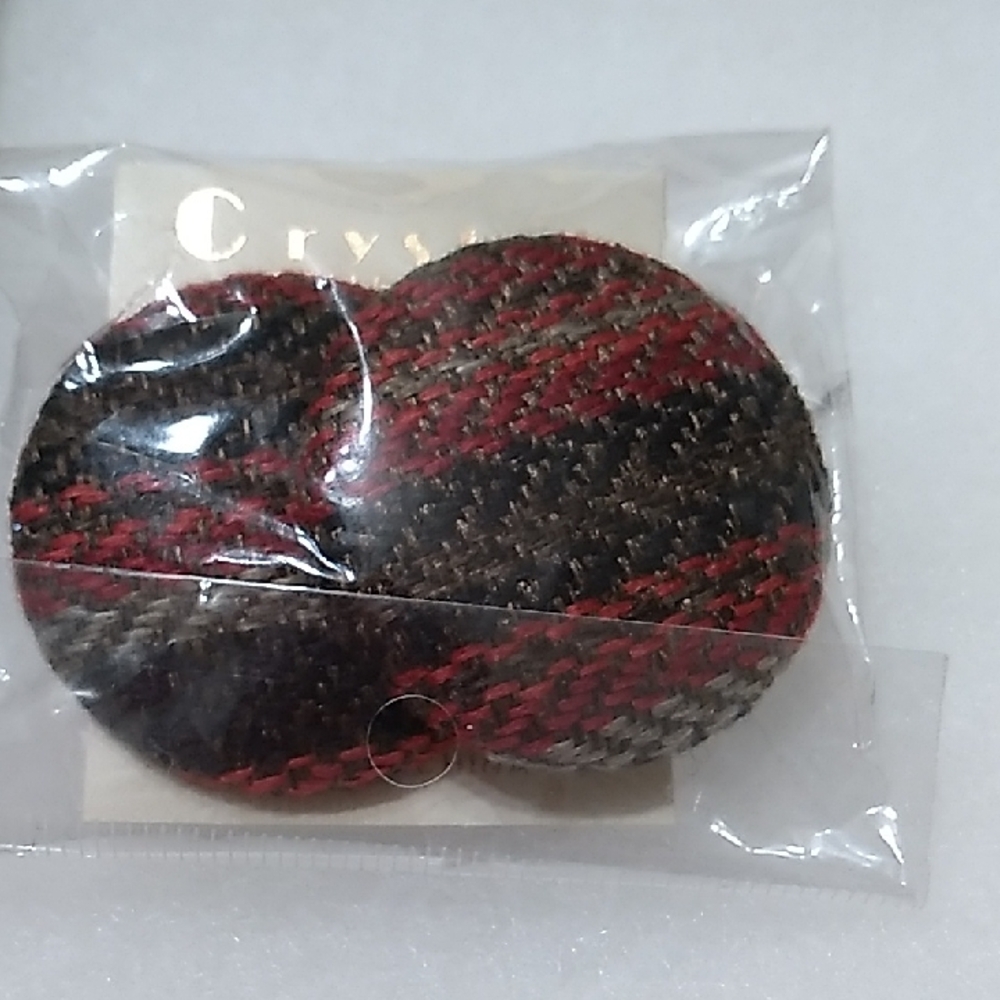 Plaid Fabric Covered Buttons